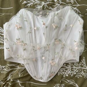 Corset Top with Floral Embroidery